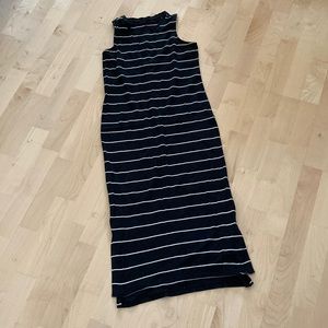 Hanna Andersson Women’s Tank Dress XS Cotton Modal Jersey Black White Stripe